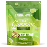 Canna River - Delta 9 Gummies - Kiwi Burst - 30 Gummies (10MG Delta 9 & 20MG CBD Each)