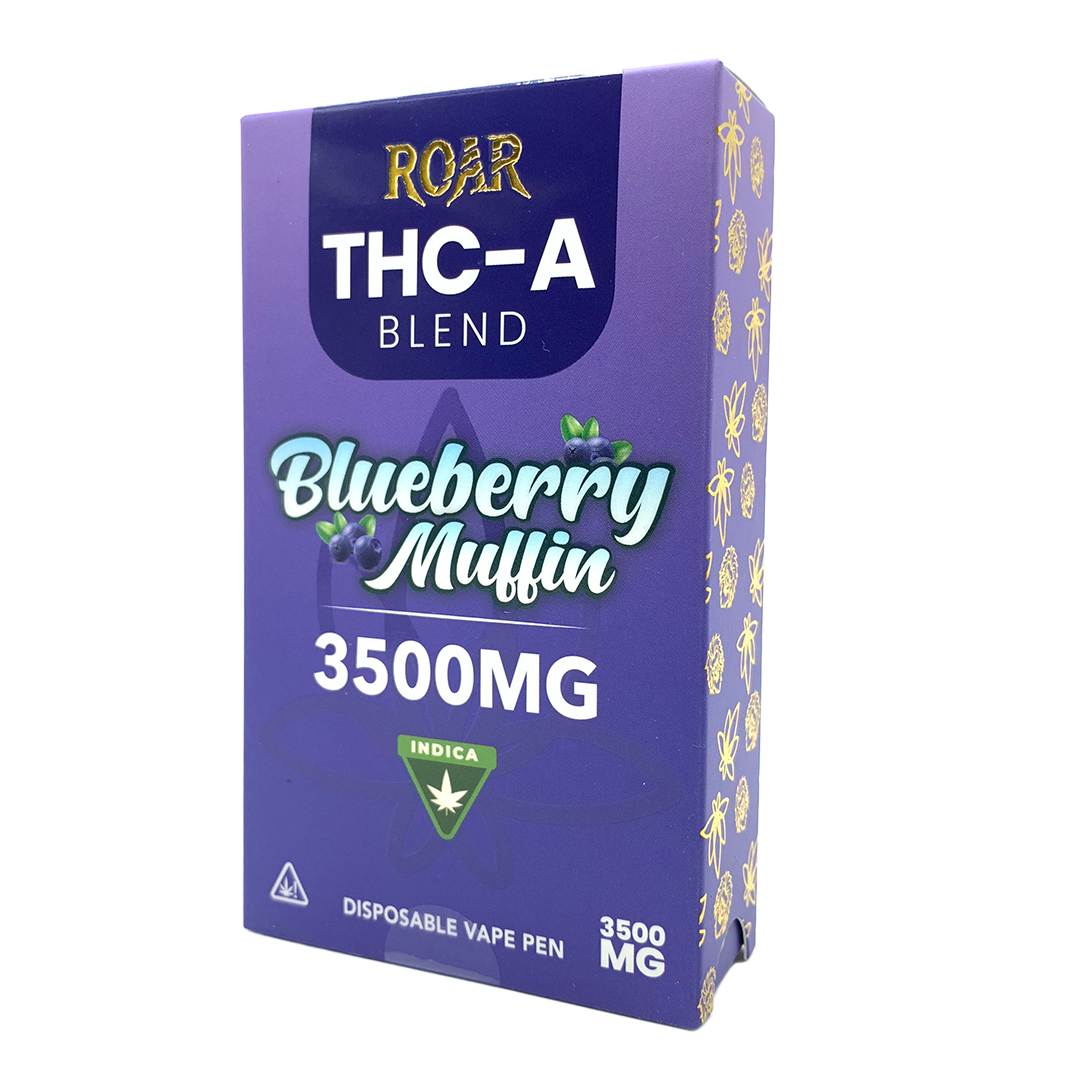 Roar - THC-A Blend Disposable Vape 3500MG - Blueberry Muffin - Indica - Super Chill Store.com Roar - THC-A Blend Disposable Vape 3500MG - Blueberry Muffin - Indica - Super Chill Store.com