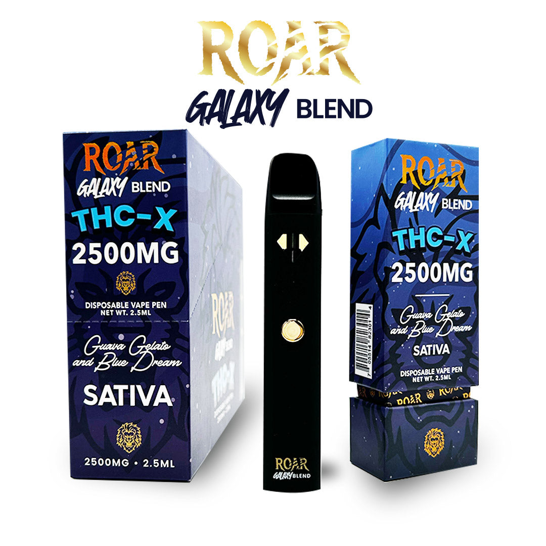 Roar Galaxy Blend - THC-X - Disposable Vape 2500MG - Guava Gelato & Bl - Super Chill Store.com Roar Galaxy Blend - THC-X - Disposable Vape 2500MG - Guava Gelato & Bl - Super Chill Store.com