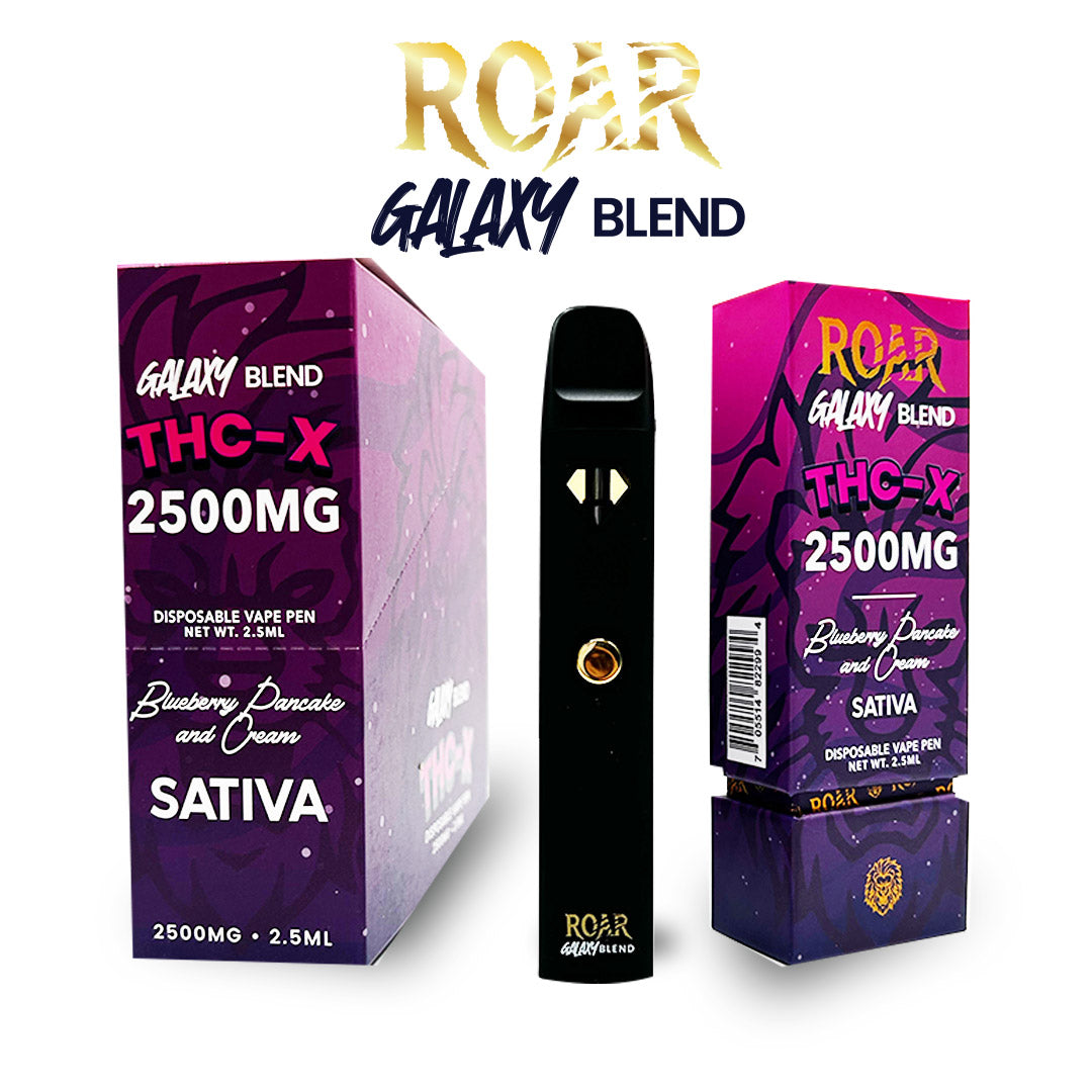 Roar Galaxy Blend - THC-X - Disposable Vape 2500MG - Blueberry Pancake - Super Chill Store.com Roar Galaxy Blend - THC-X - Disposable Vape 2500MG - Blueberry Pancake - Super Chill Store.com