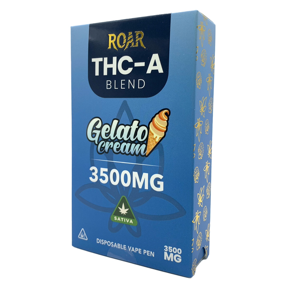 Roar - THCA - Blend Disposable Vape - 3500MG - Gelato Cream - Sativa - Super Chill Store.com Roar - THCA - Blend Disposable Vape - 3500MG - Gelato Cream - Sativa - Super Chill Store.com