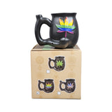Fashion Craft - embossed leaf - matt black mug - rainbow leaf