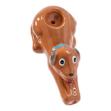 Wacky Bowlz - Brown Dog - Ceramic Pipe - 4.5"