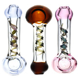 AFG Distribution - Clear Glass Spoon Pipe - w/ Dicro Twist - 4.75