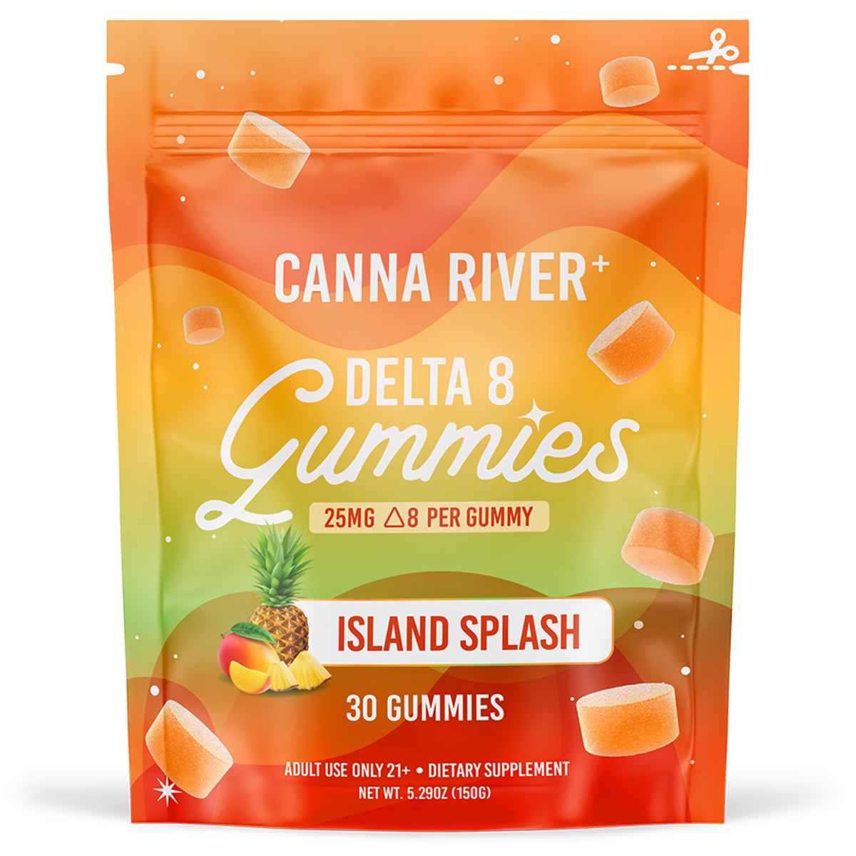 Canna River - Delta 8 Gummies - Island Splash - 30 Gummies (25 MG Each)