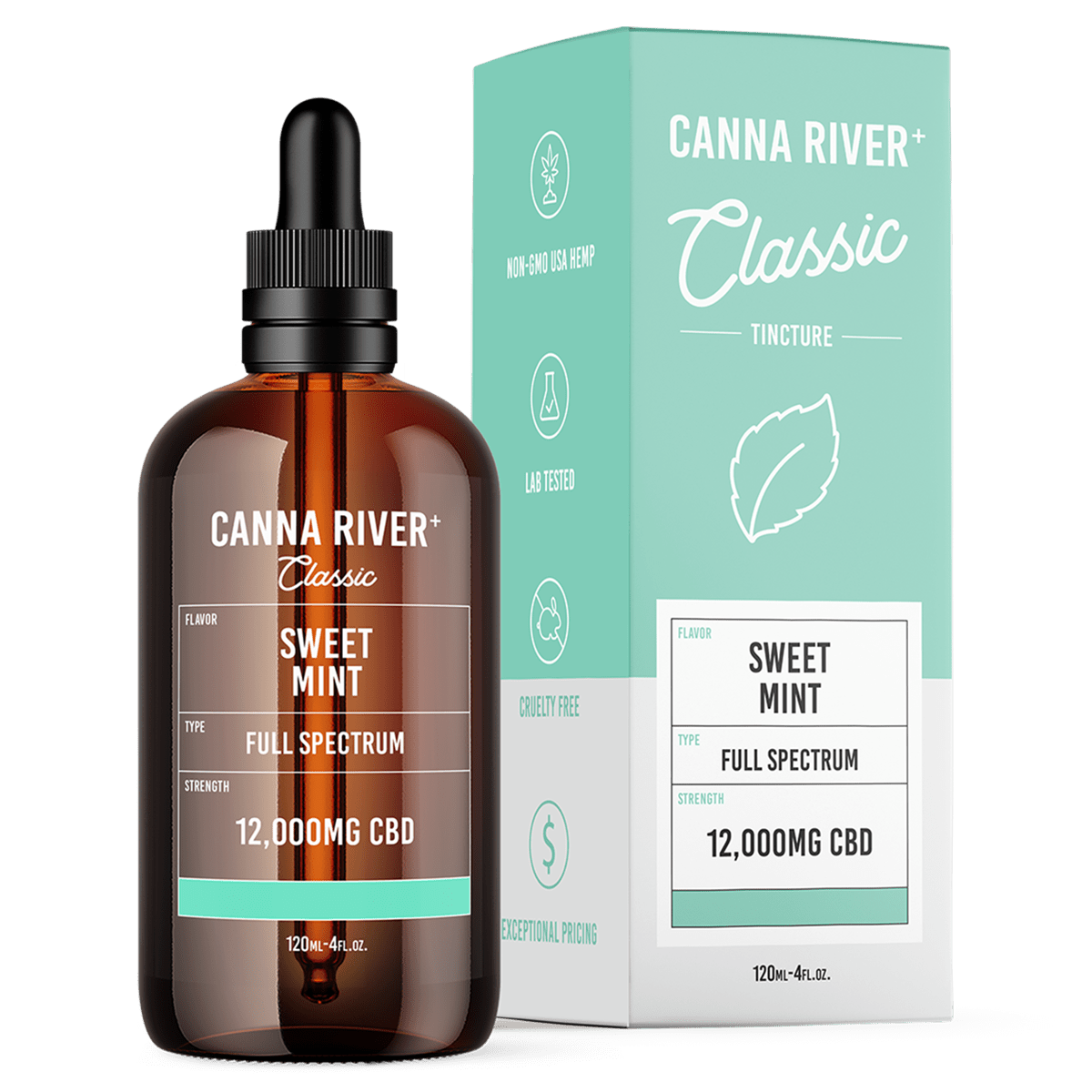 Canna River - Full Spectrum CBD Classic Tincture - Sweet Mint - 120mL