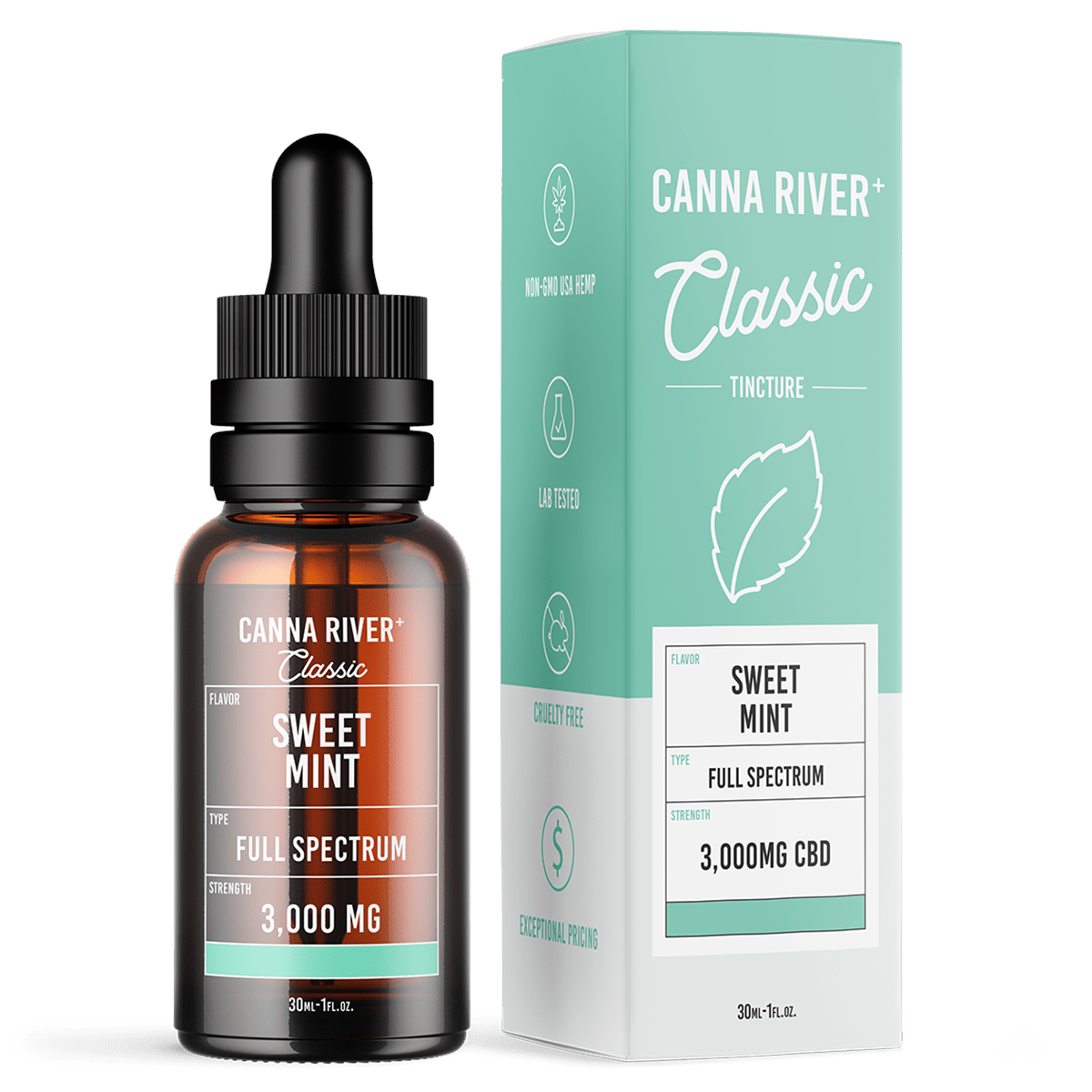 Canna River - Full Spectrum CBD Classic Tincture - Sweet Mint - 30mL