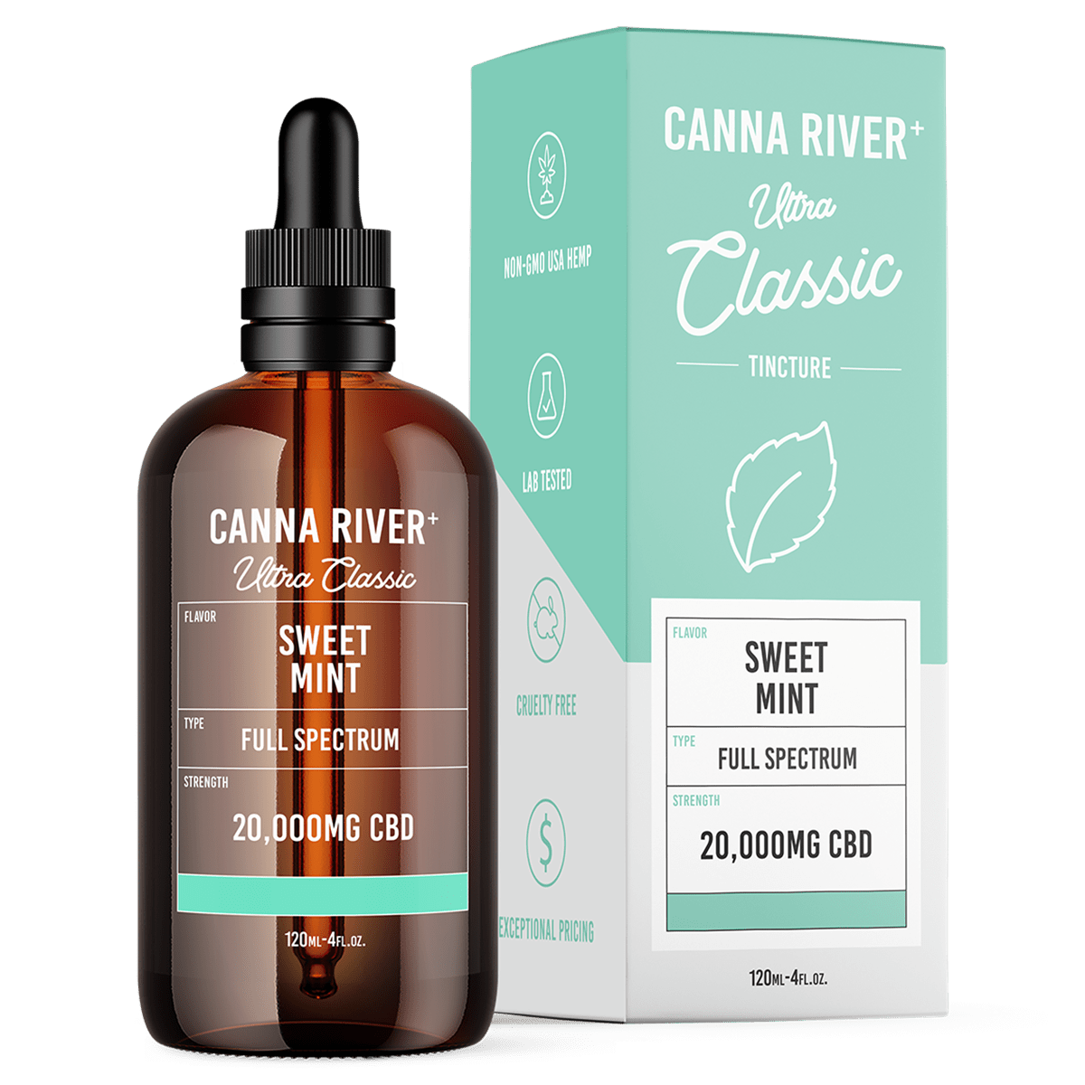 Canna River - Full Spectrum CBD Ultra Classic Tincture - Sweet Mint - 120mL