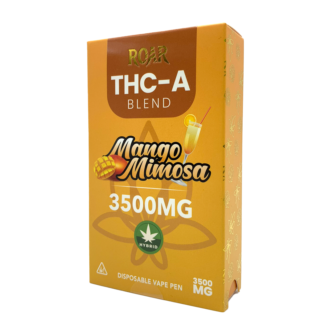 Roar - THCA - Blend Disposable Vape - 3500MG - Mango Mimosa - Hybrid - Super Chill Store.com Roar - THCA - Blend Disposable Vape - 3500MG - Mango Mimosa - Hybrid - Super Chill Store.com