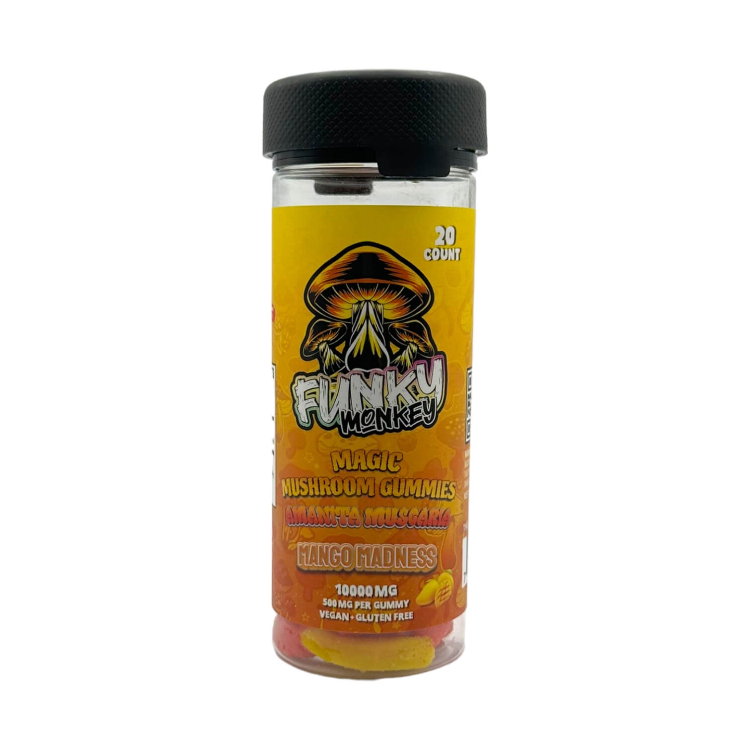 Funky Monkey - Mushroom Gummies - 10000 MG - 100% Natural - 20 Gummies (500MG Each) - Made in USA