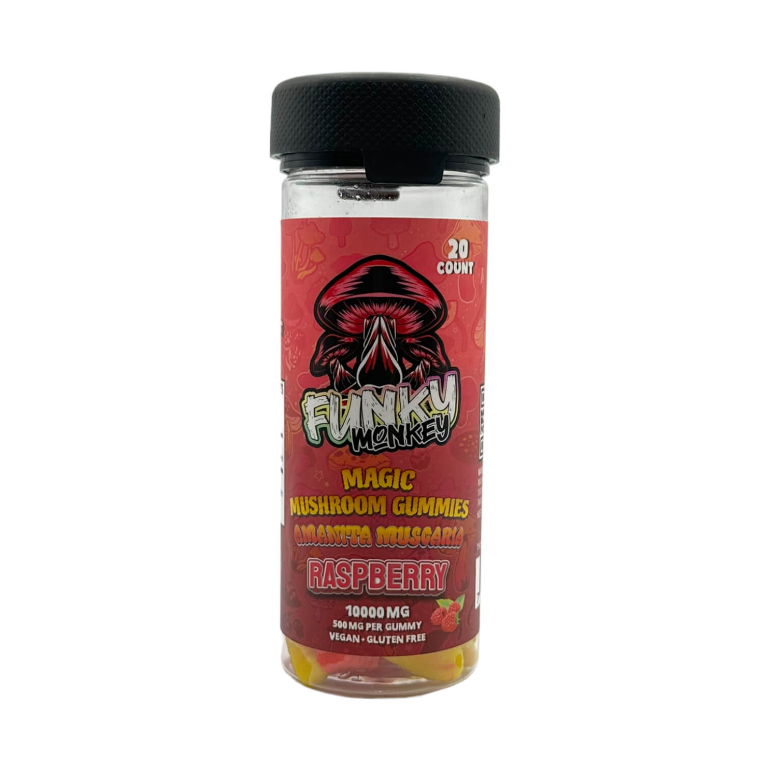 Funky Monkey - Mushroom Gummies - 10000 MG - 100% Natural - 20 Gummies (500MG Each) - Made in USA